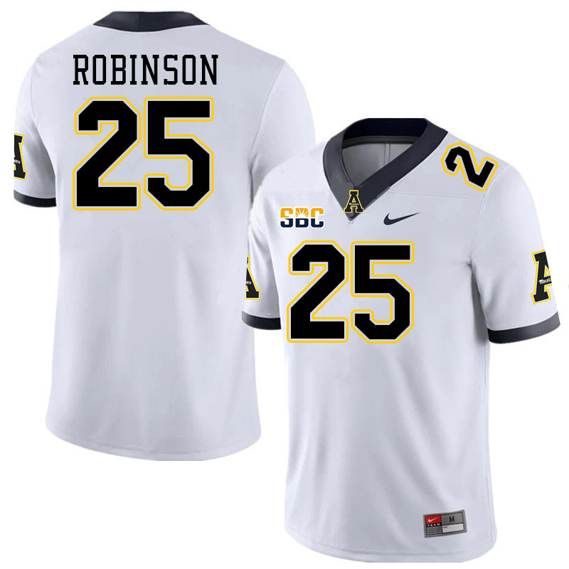 Appalachian State Mountaineers #25 Ahmad Robinson College Football Jerseys Stitched-White